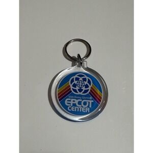 VINTAGE Epcot Center Keychain Key Ring Walt Disney World Florida Souvenir 80s
